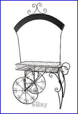 Flower Pot Display Stand Rolling Display Cart Plant Stand on Wheels Patio Decor