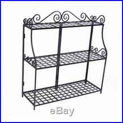 Forged 3-tier plant stand, black