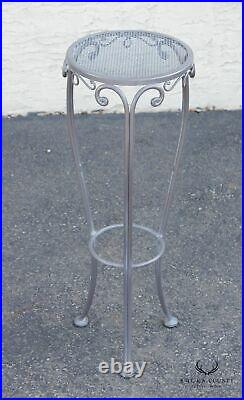 French Style Vintage Scrolled Wrought Iron Pair of Plant Stands