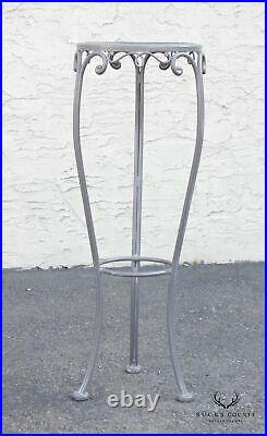 French Style Vintage Scrolled Wrought Iron Pair of Plant Stands