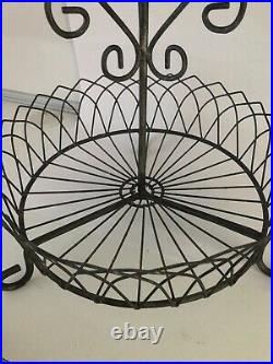 French Style Wire Stand Two Tier Plant Stand Cake Stand Rustic Metal Stand