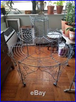 French Victorian Late 19th Century Twisted Wire Plant Stand Restored