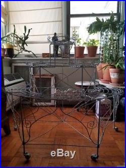 French Victorian Late 19th Century Twisted Wire Plant Stand Restored