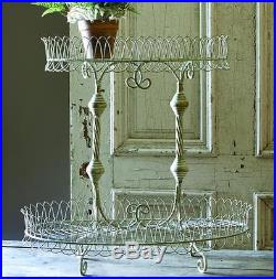 French Wire & Iron Plant Stand -2 Tiered