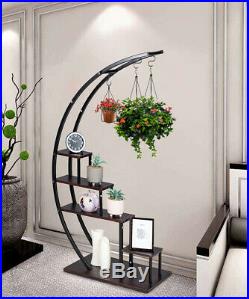 GOOD LIFE 5 Tier Metal Plant Stand Creative Half Moon Shape Ladder Flower Pot St