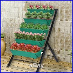 Garden Bed 4Ft Raised Vertical Garden Freestanding Elevated Planters 5 Container