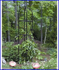 Garden Obelisk Trellis Decor Steel Plants Vines Outdoor Home Arbor Black