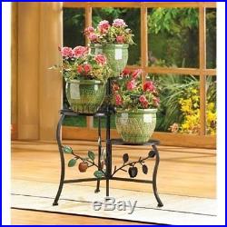 Gifts & Decor Country Apple Plant Stand Shelf Holds 3-Flower Pot