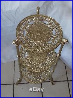 Gold Metal 3 Tier Plant Stand / Side Table (RP-PS123)