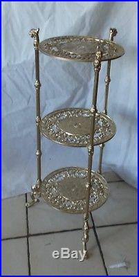 Gold Metal 3 Tier Plant Stand / Side Table (RP-PS123)