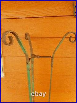 Green Shabby Metal Plant Stand Wrought Metal Chippy Cottage Country Style Rusty