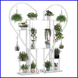 Half Heart Shaped Plant Stand Curved Metal Ladder Display Bonsai Flower Shelf