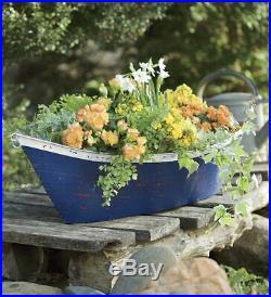 Handmade Recycled Metal Boat Planter/Container