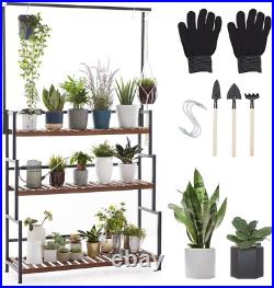 Hanging Plant Stand Indoor Outdoor 3 Tiers Metal Plant Shelf for Patio Garden Ba