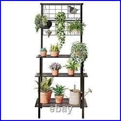 Hanging Plant Stand Indoor with 3 Tiers Metal Tall Plant Stand with Hanging