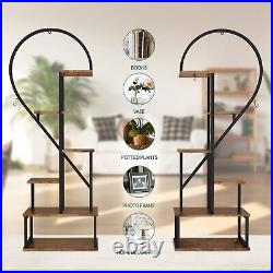 Heart Shape Ladder Plant 6 Tier Metal Flower Stands Garden Display Holder Rack
