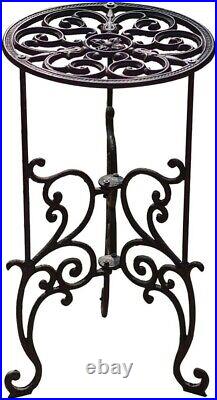 Heavy Duty Cast Iron Plant Stand Vintage & Rustic Style Indoor/Outdoor Use