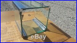 Heavy Glass Chrome Modern Contemporary Cube End Side Table Plant Stand Base