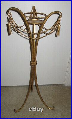 Hollywood Regency Plant Stand with Tassels Beautiful Gold Gilt
