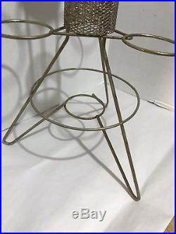 Hull Imperial F1 USA 1950`s MID Century 9 Pot Atomic Metal Plant Stand