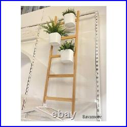 IKEA SATSUMAS Plant stand with 5 plant pots, Steel-bamboo, white, 49¼ NWT