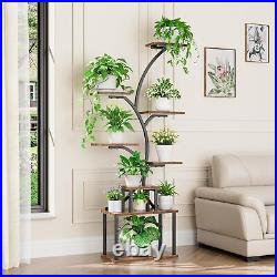 Indoor Metal Flower Plant Stand with Grow Light, 8 Layers High Plant Stand