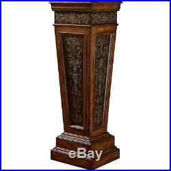 Indoor Plant Stand Pedestal Accent Table Display Tall Wood Metal Entryway Pillar