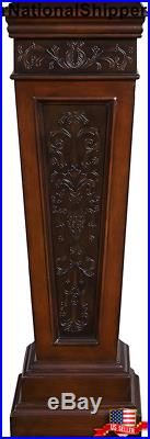 Indoor Plant Stand Tall Wood Pedestal Vintage Style Carved Trestle Accent Pillar