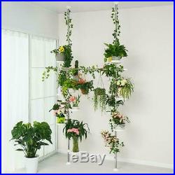 Indoor Plant Stands Spring Double Tension Pole Metal Flower Display Rack