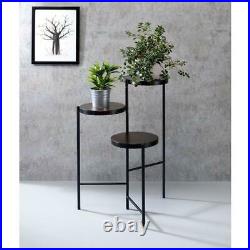Industrial 3 Tiers Wood Metal Plant Stand Flower Balcony Pot Living Decorative
