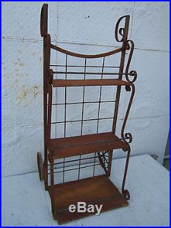Industrial Look Metal Cart Dolly Plant Stand Flower Pot Holder