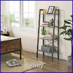 Industrial Plant Stand Vintage Bookcase Ladder Shelving Grey Display Rack Metal