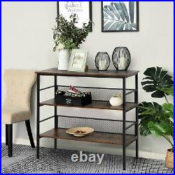 Industrial Shelving Display Unit Rustic Storage Shelf Bookcase Lamp Plant Stand