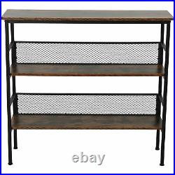 Industrial Shelving Display Unit Rustic Storage Shelf Bookcase Lamp Plant Stand