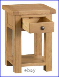 Kingsford Oak Side Table / Rustic Lamp Unit / Solid Wood Telephone Plant Stand