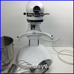 KitchenAid Professional 5 Lift-Bowl Mixer KSM50PWH White WORKS no thumbscrew