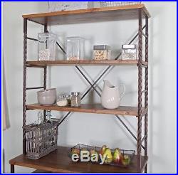 Kitchen Appliance Storage Hutch Bakers Rack Farmhouse Industrial Plant Stand New