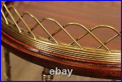 LaBarge Regency Style Mahogany and Brass Cherub Oval Plant Stand