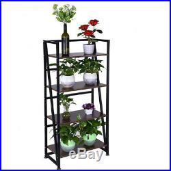 Ladder Shelf 4 Tier Vintage Bookshelf Bookcase Plant Flower Stand Storage Rack