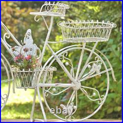 Large Metal Butterfly Bicycle Flower Plant Stand