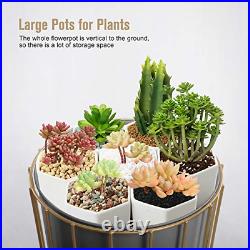 Large Metal Plant Stand Flower Pots Set of 3 for Planters Modern Garden Planter