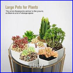 Large Metal Plant Stand Flower Pots for Planters Modern Garden Dark Grey
