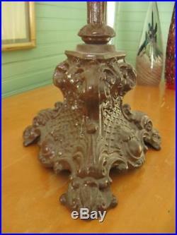 Large Victorian Cast Metal Plant Stand 37 Tall-Excellent Condition