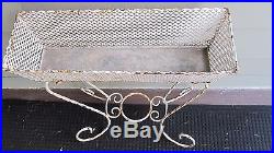 Lovely Antique/Vintage White Metal Plant Stand Shabby Rusty Cottage Garden Porch
