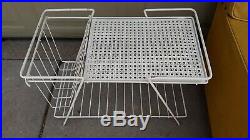 MCM EAMES Herman Miller white metal mesh side table magazine record plant stand