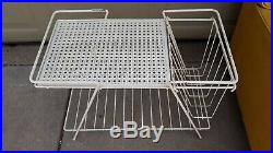 MCM EAMES Herman Miller white metal mesh side table magazine record plant stand