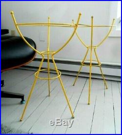 MID CENTURY Eames Bullet plant Stand PR metal tripod wrought iron Hairpin Legs
