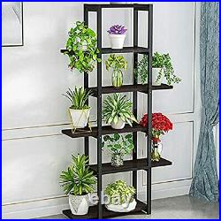 MOAMUN 6-Tier Flowers Shelf Plant Stand Flower Pot Holder Wood and Metal Plan