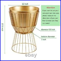 MSTFLOR Metal Plant Stand with Pot 12 Decorative Metal Plant Holder Stand