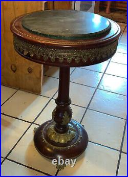 Mahogany Marble Top Plant Stand (RP-PS62)